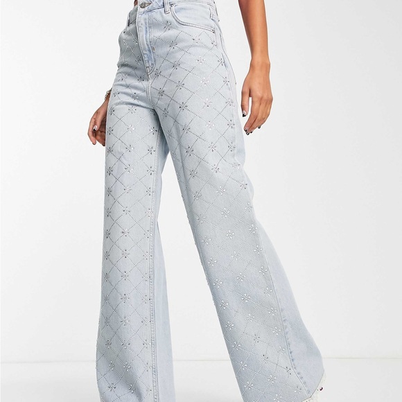 ASOS Luxe Rhinestone Jeans - Picture 2 of 12